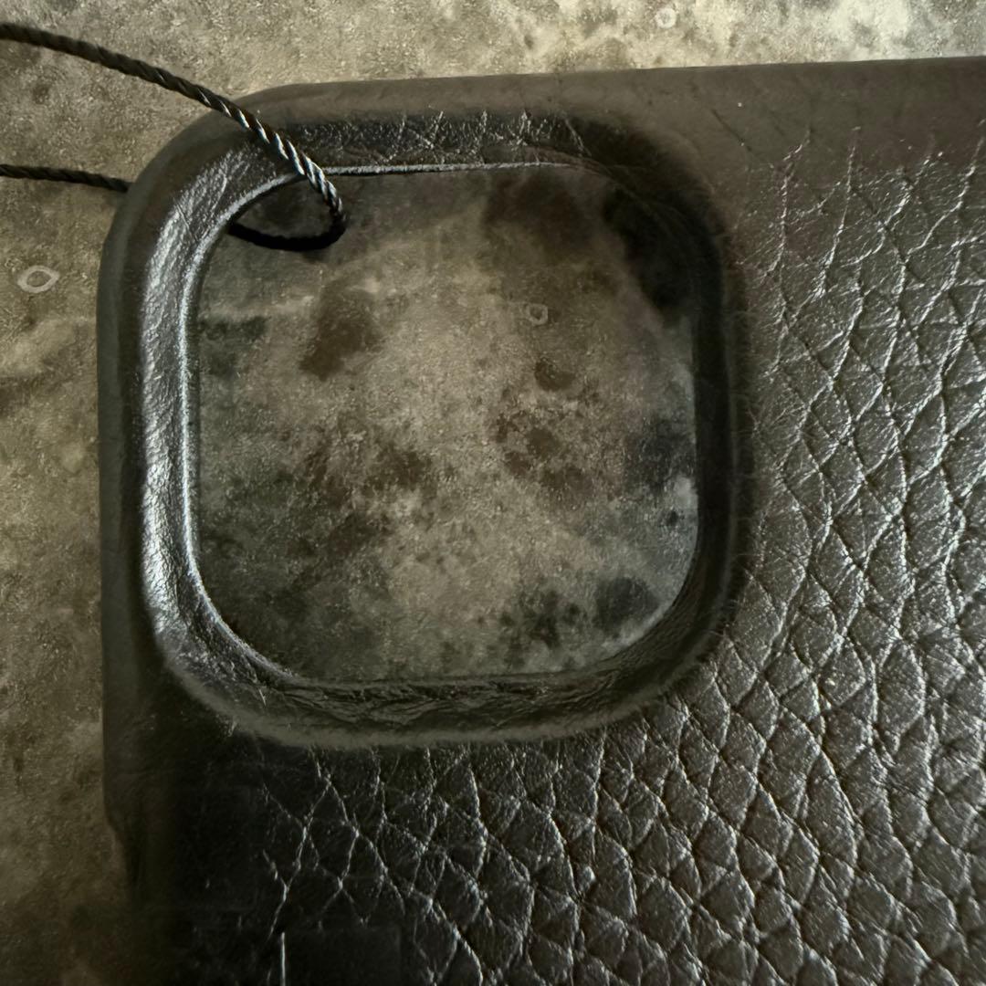 【新品未使用】GUCCI iPhone15 ケース 黒 GGロゴ 本革 正規品