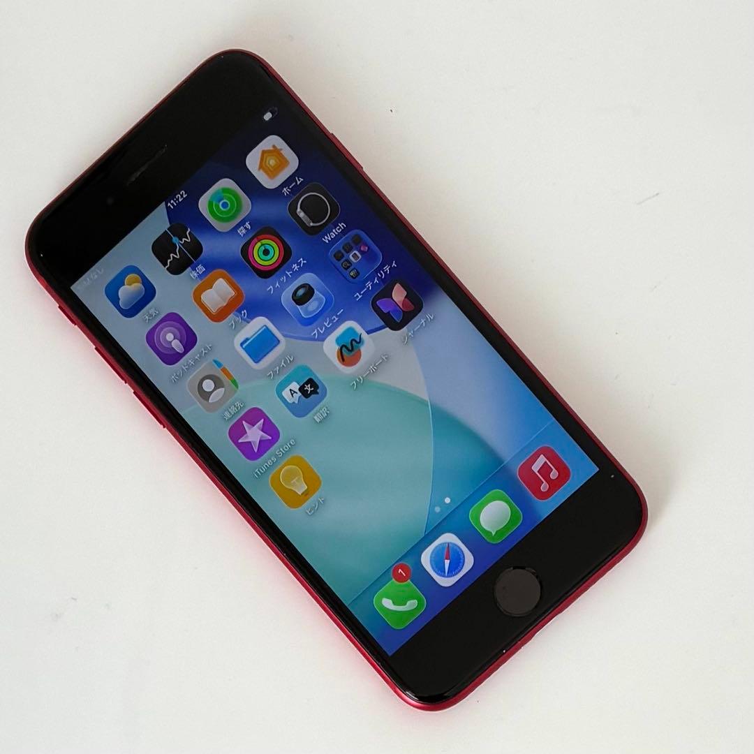 M14美品【電池新品　100％表示】iPhone SE2　128GB レッド
