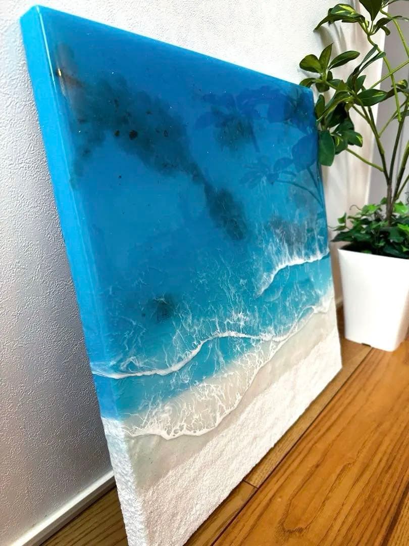 海アート　レジンアート　オーシャンアート　壁掛け　立体　大型　波アート