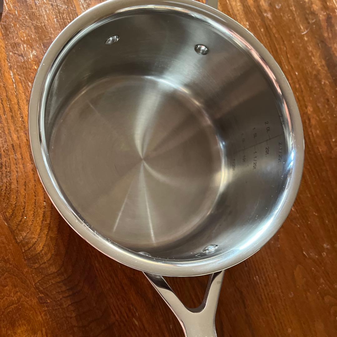 ル・クルーゼ　ステンレススチール 片手鍋 18cm 蓋付き