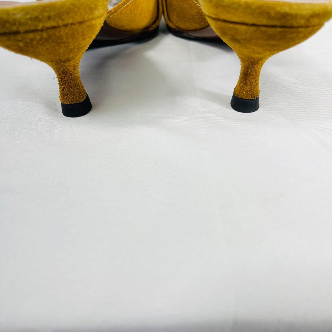 Prada プラダ　イエロー スエード ミュール スエードミュール