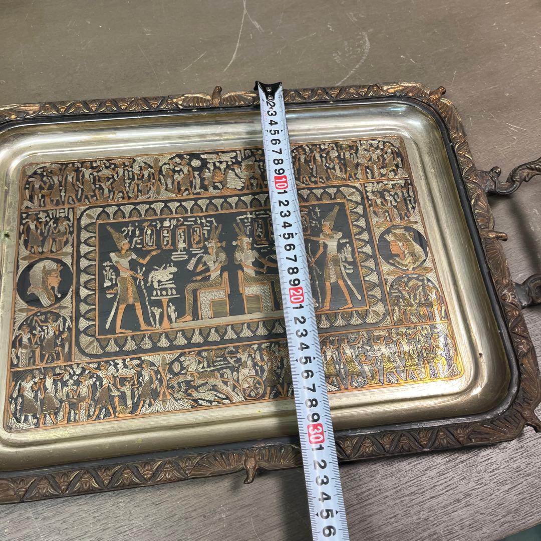 1 エジプト　プレート　金属製　飾り皿