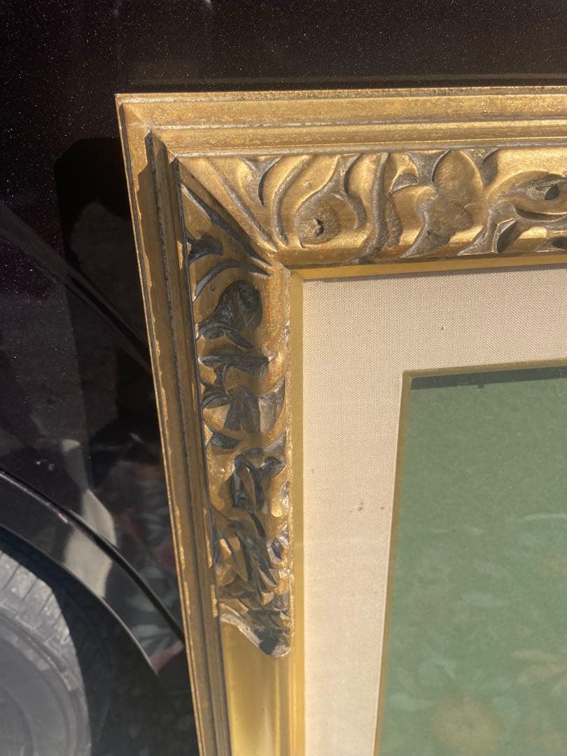 最終値下げ⭐️装飾的なゴールド木製額縁（昭和レトロ）