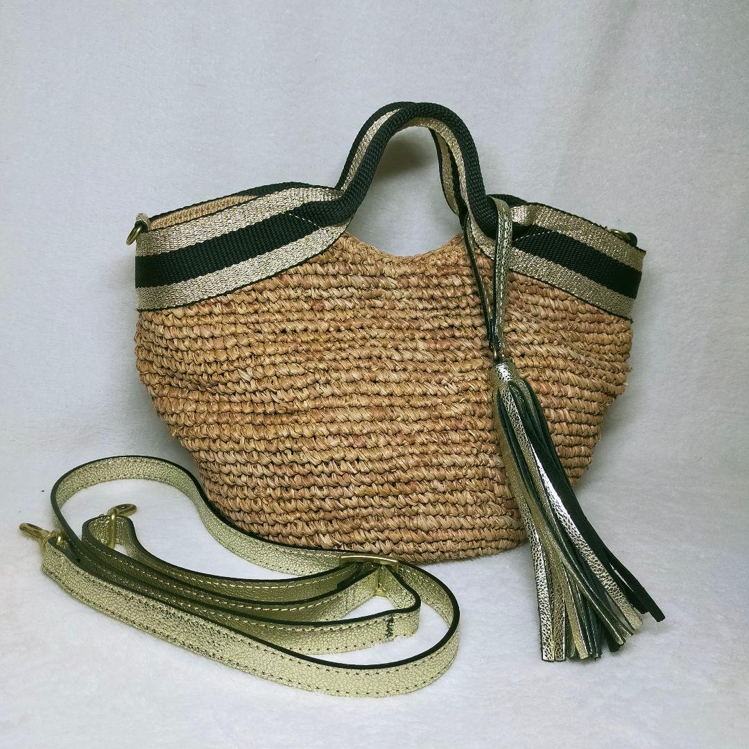 VIOLAd'ORO ヴィオラドーロ カゴバッグ ショルダー 2way タッセル