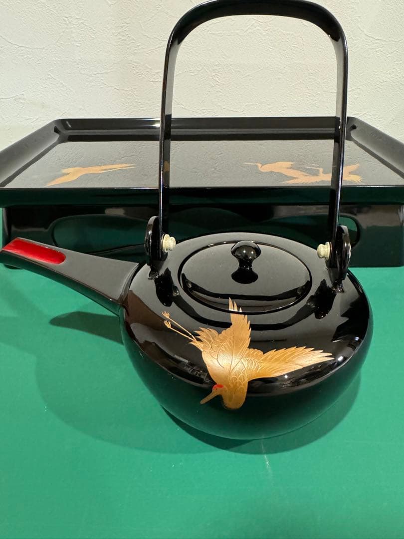 能登輪島塗　屠蘇揃い　鶴　蒔絵　美品