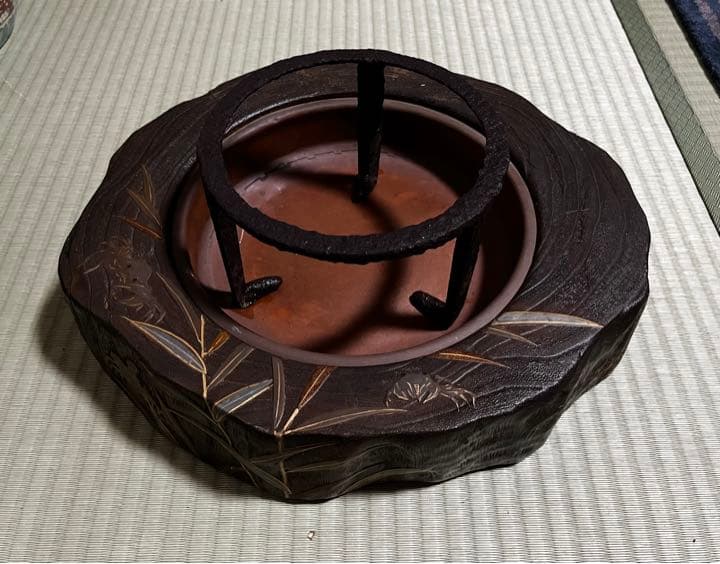 浅型桐火鉢　火鉢　茶道具　アンティーク　ヴィンテージ
