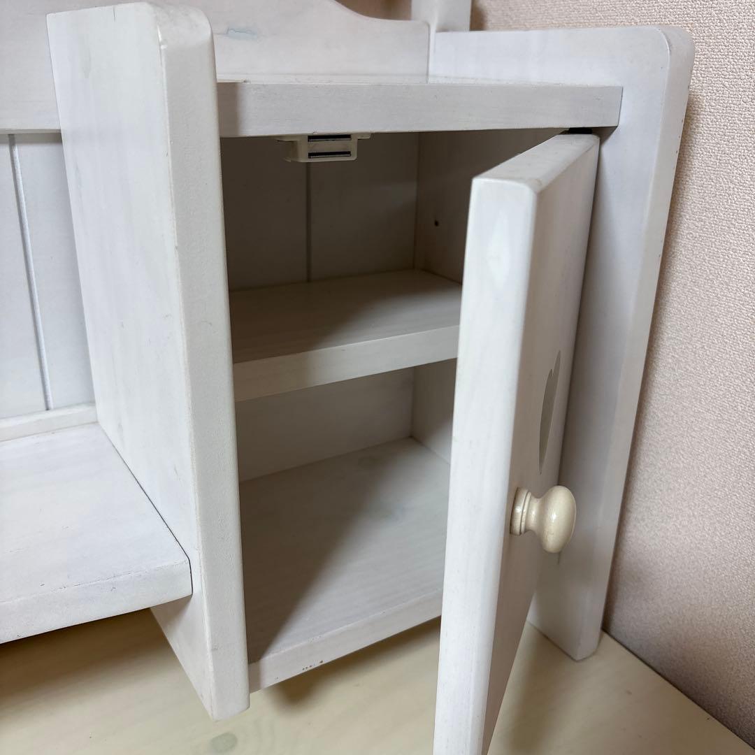 勉強机　ホワイト収納付きデスク LEDライト付き