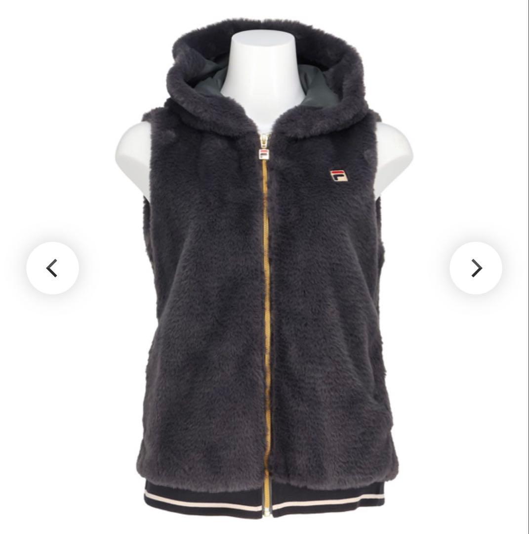 新品　フィラ　FILA ファー　フードベスト　スコート　セットアップ　L XL