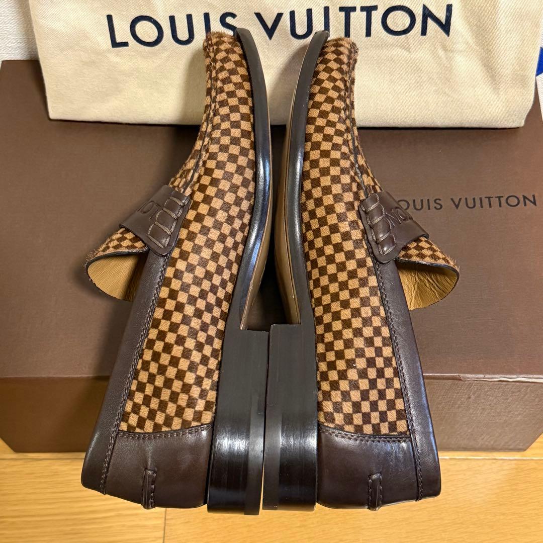 ルイヴィトン ✨新品未使用✨ダミエソバージュ ハラコレザーローファー ブラウン