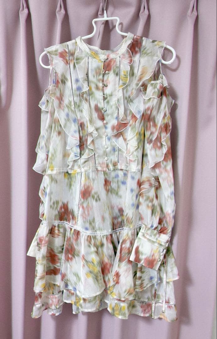 SNIDEL フリルシフォンミニワンピース