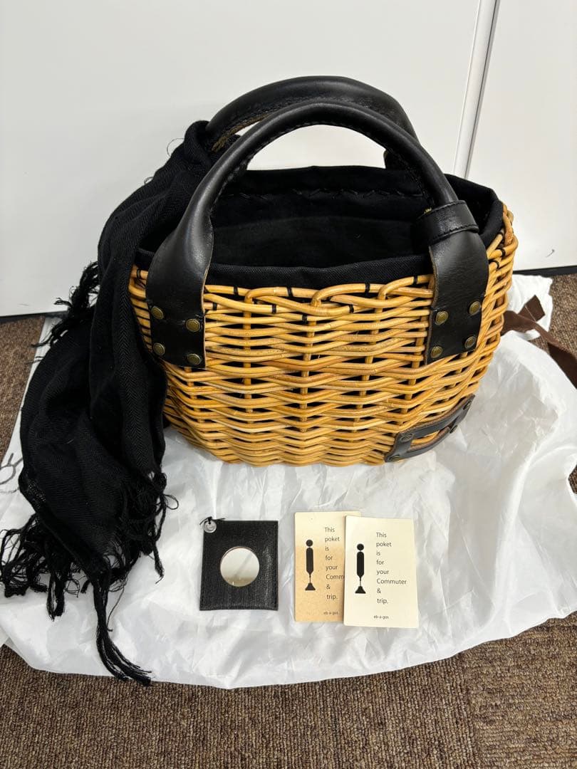 エバゴス ebagos ブライドルレザー 紅藤 カゴバッグ