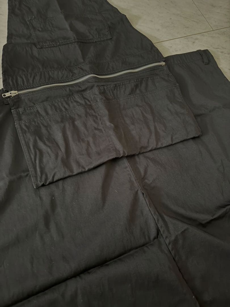 pockets Long black nylon chino 美容師　エプロン
