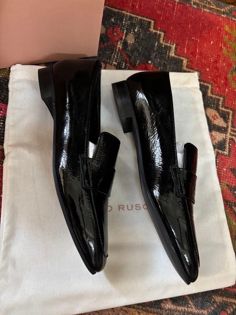 FABIO RUSCONI 黒　エナメル　ローファー　35 22.5
