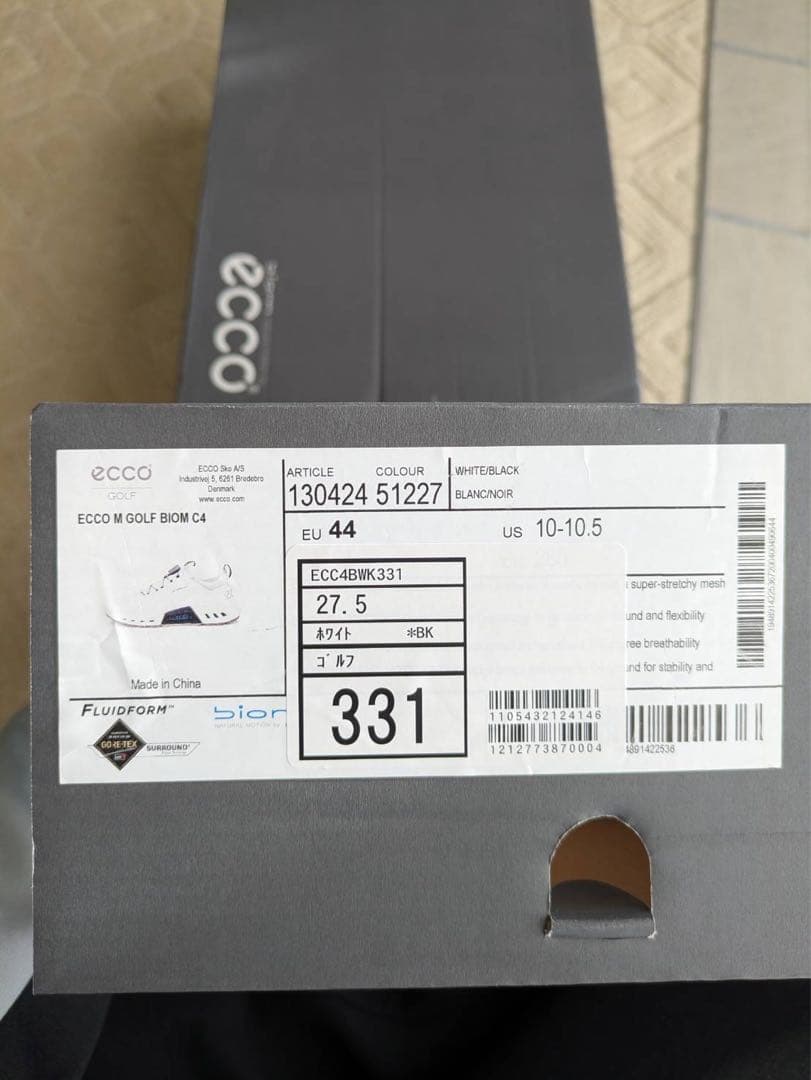 新品ECCO BIOM C4 BOA ゴルフシューズGORE-TEX 27.5