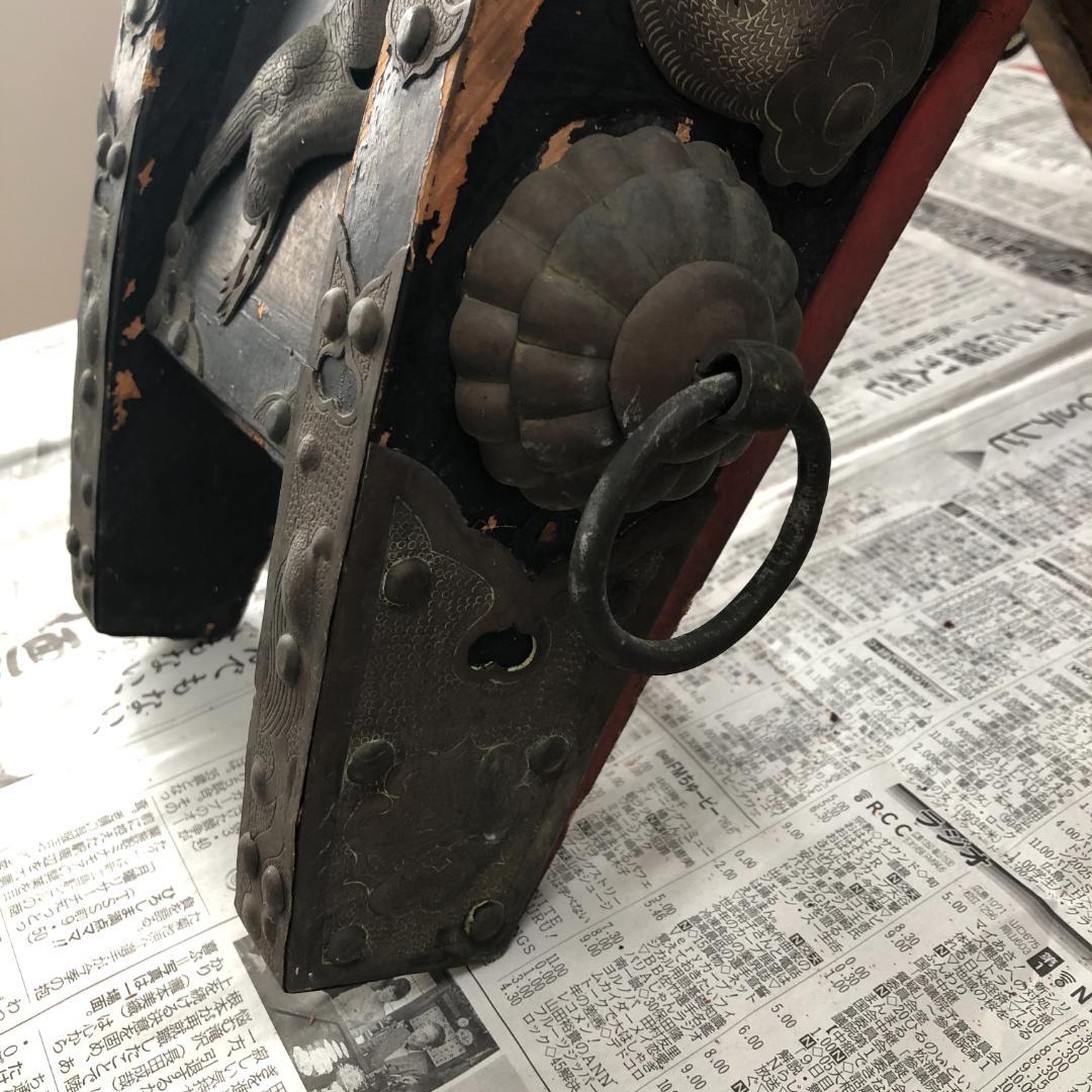 【骨董】龍・鶴図飾金具付き 和鞍（馬鞍）馬具 部品取り #933