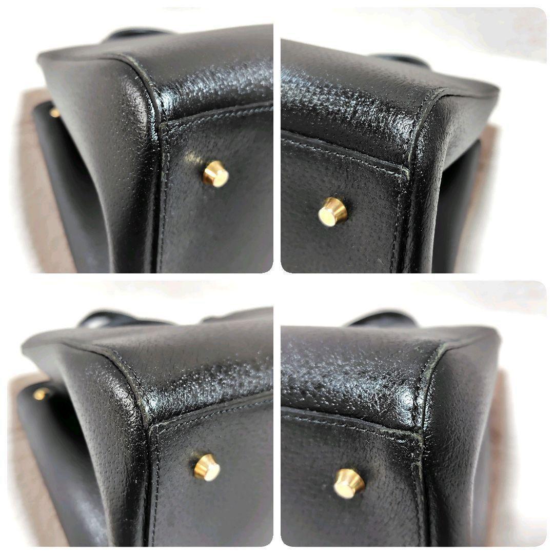 美品✨　イヌエ　ショルダーバッグ　黒　革　フォーマル　斜め掛け　自立　2way