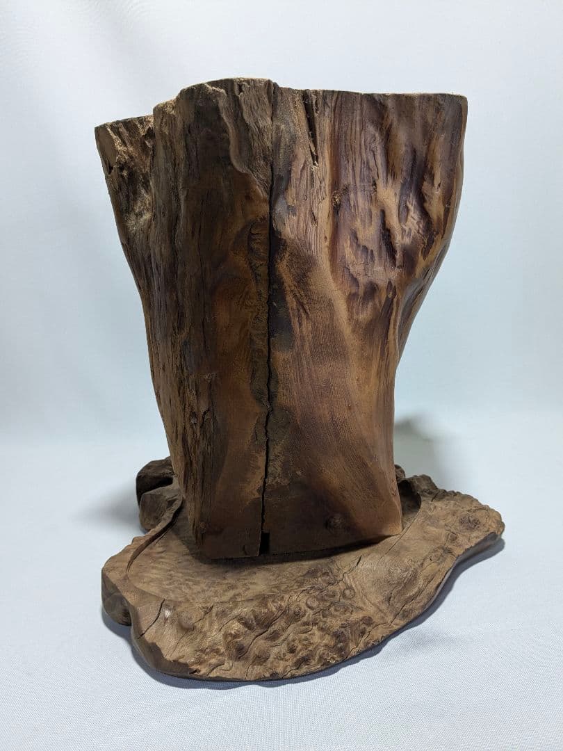 一点もの　天然木　銘木　テーブル　瘤杢　花台　アンティークインテリア 木製