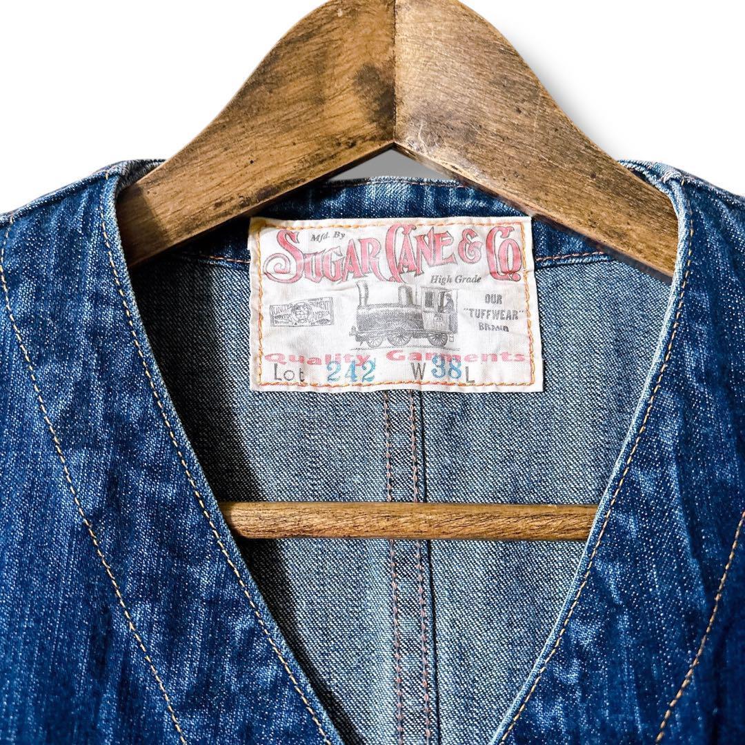 極稀少 シュガーケーン　デニム　ベスト　ジレ　レイルウェイズ 38