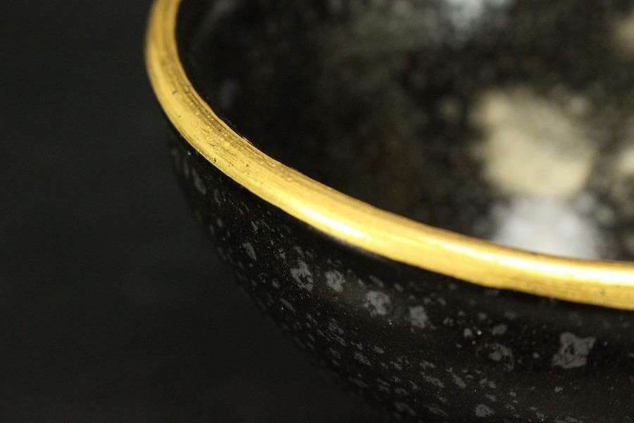 茶道具 油滴天目茶碗 天目台 時代(ZE548)