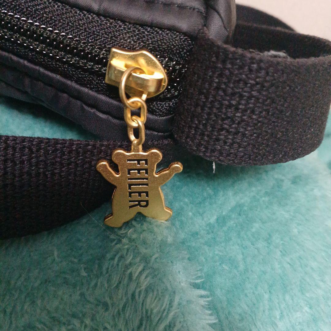 美品FEILER ブラックハイジ ハーフムーン ショルダーバッグ