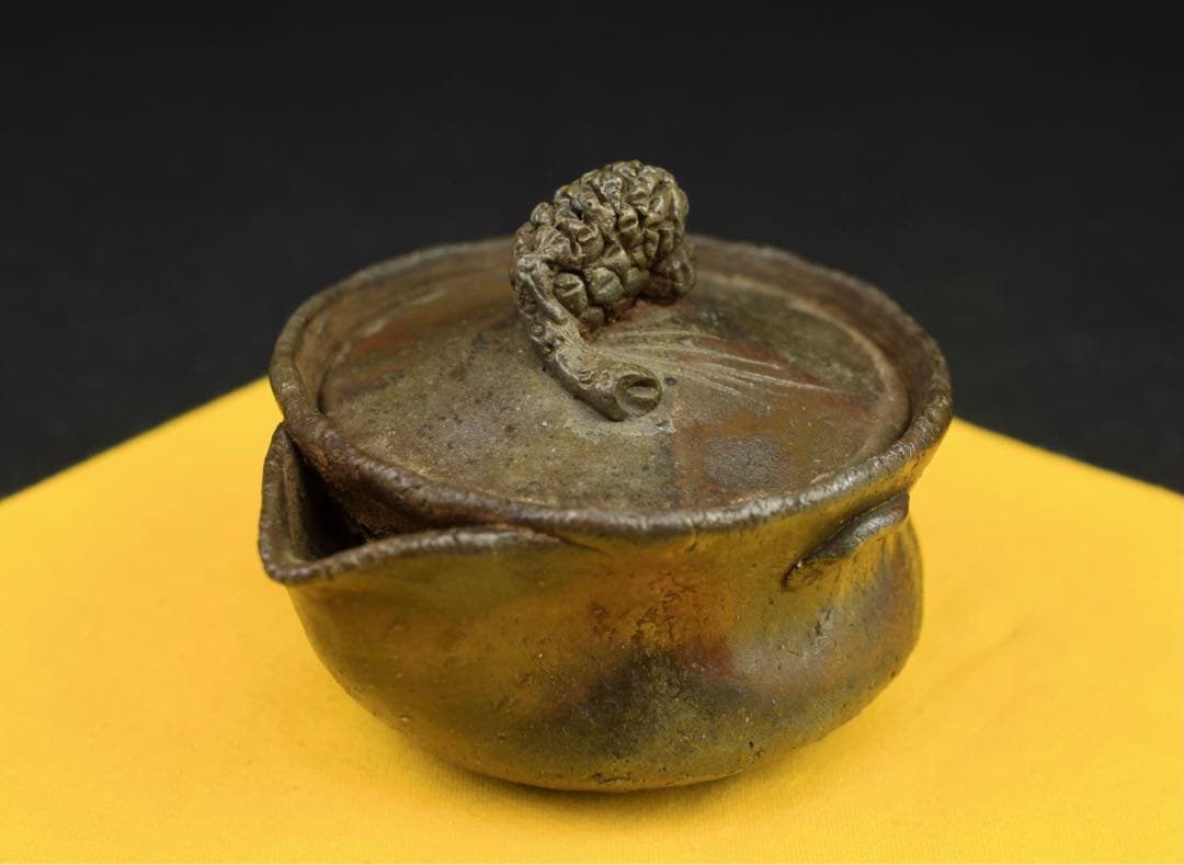 備前焼 森 宝山 宝山 希少 手造松の実摘み 宝瓶 急須