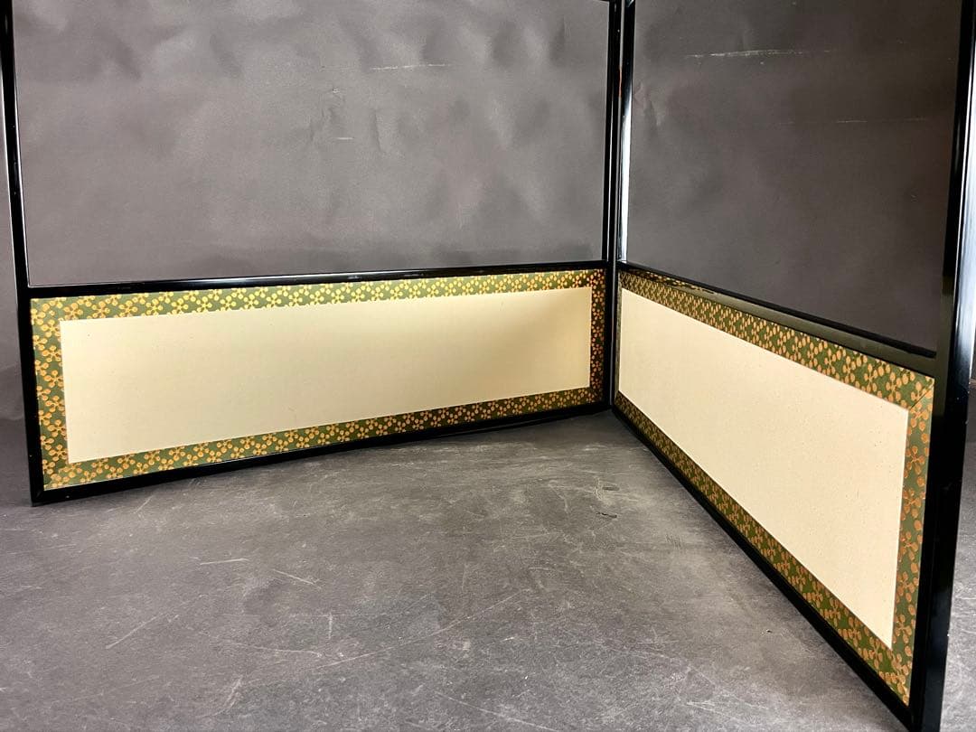 『母』 利休梅 塗縁 2尺4寸 風炉先屏風 元箱 茶道具 （703①）❗️割引