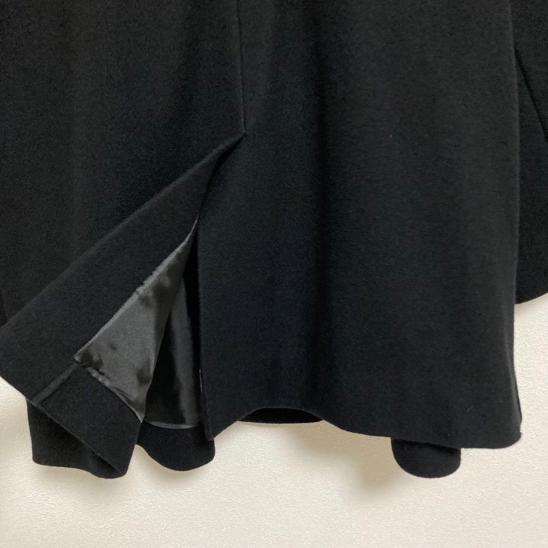 yuni　ウールスーパー100 ミドルレングス ステンコート　黒　F