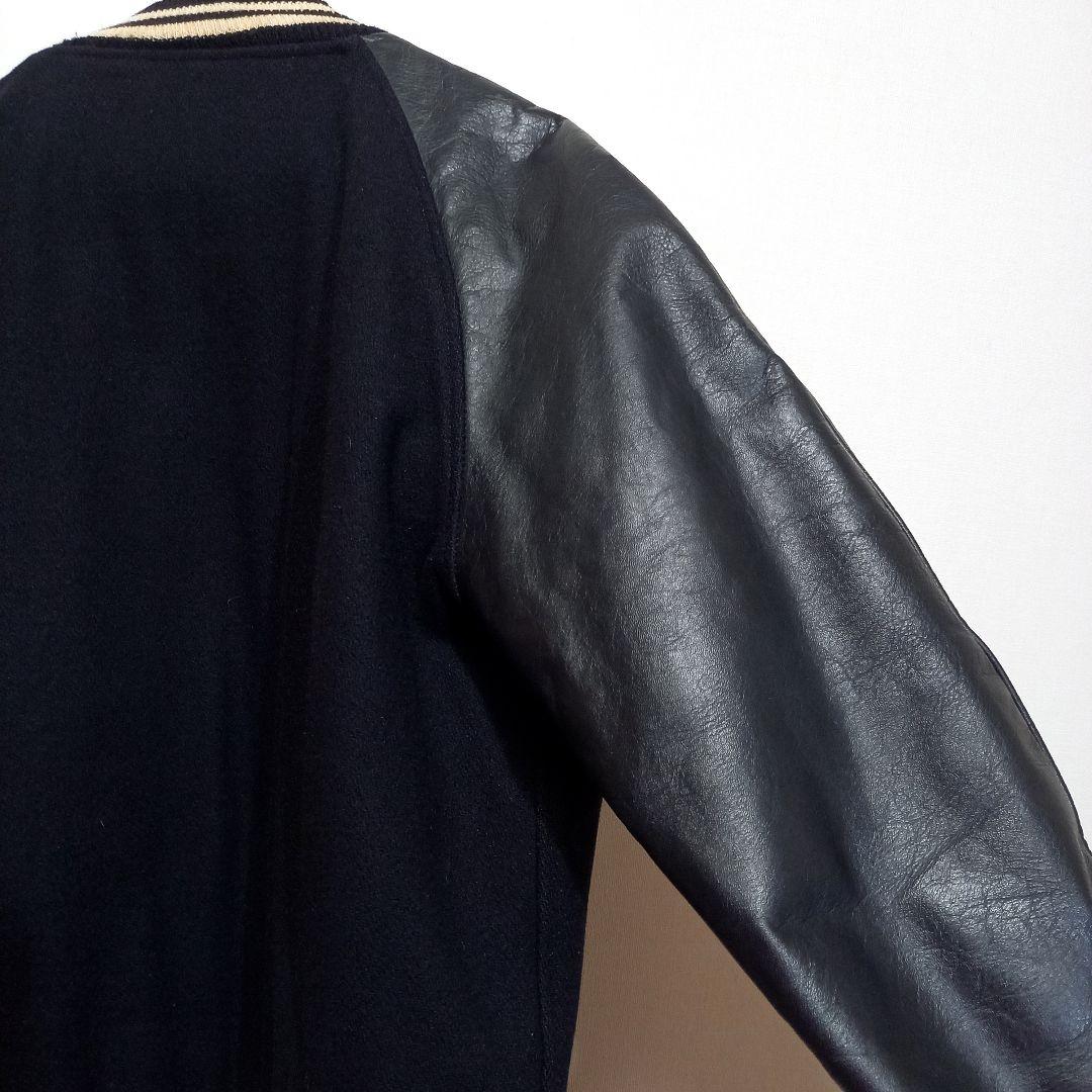 黒！USA製 GOLDEN BEAR 袖レザー スタジャン アワードジャケット