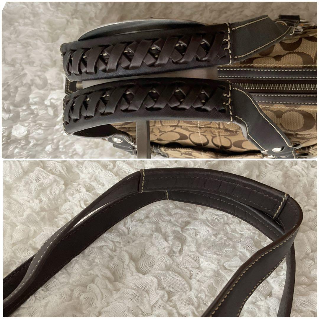 コーチ 10605 シグネチャー ショルダーバッグ キャンバス/レザー