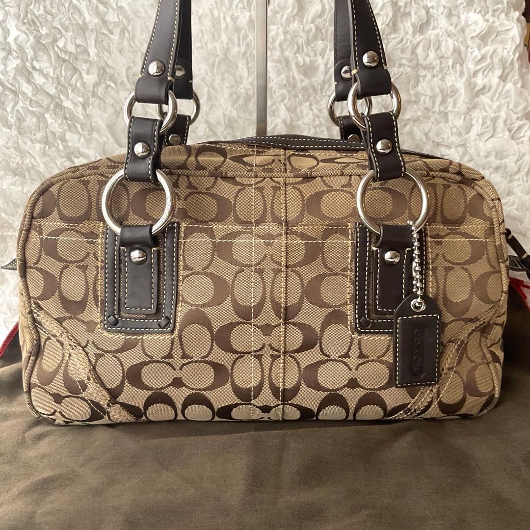 コーチ 10605 シグネチャー ショルダーバッグ キャンバス/レザー