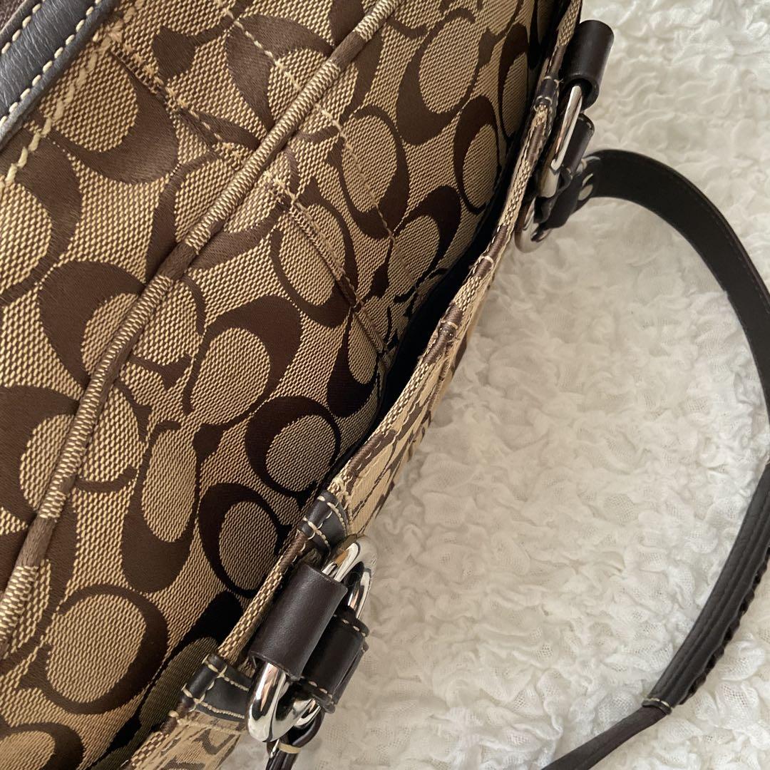 コーチ 10605 シグネチャー ショルダーバッグ キャンバス/レザー