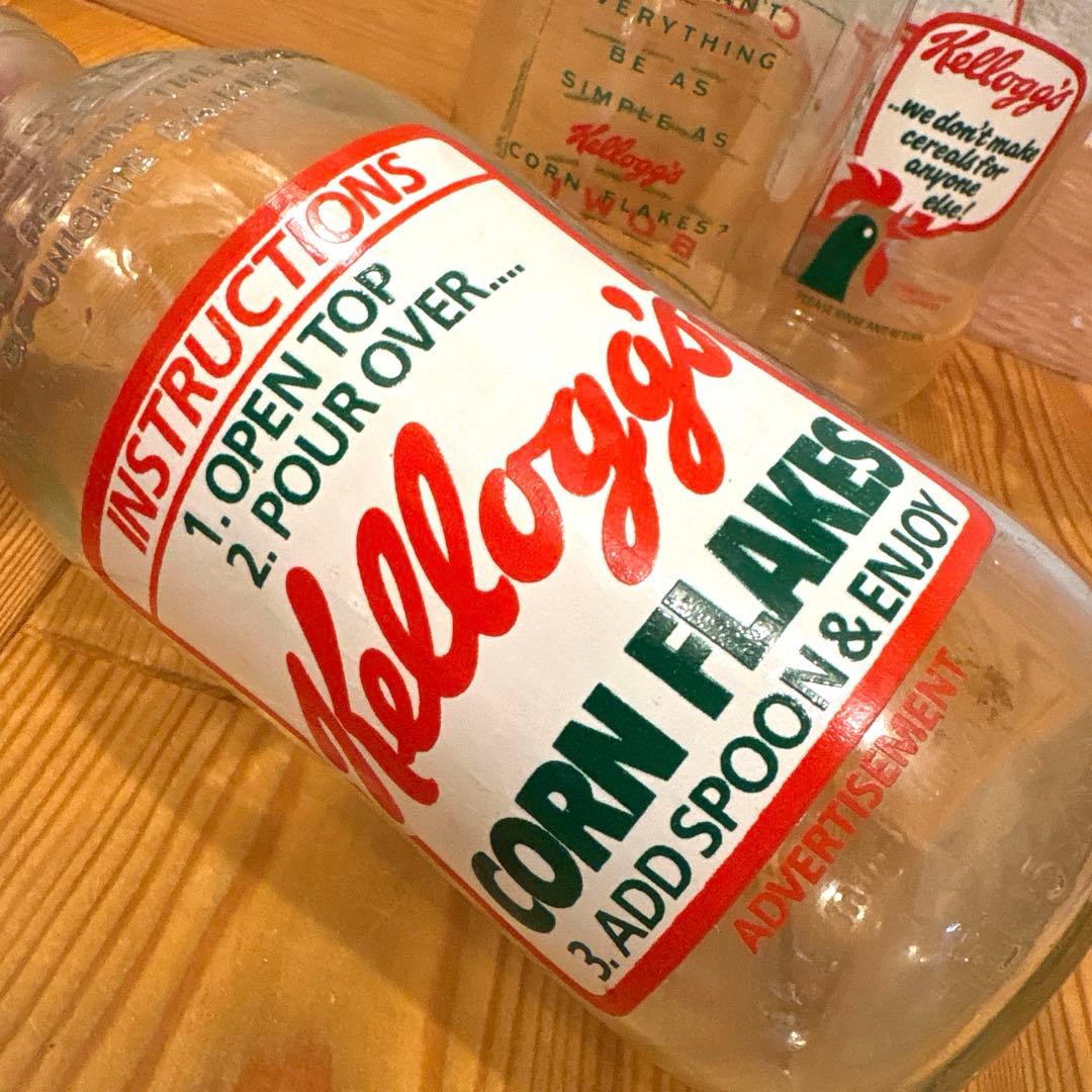 1986-89年　ケロッグシリアル　イギリス　牛乳瓶　3本セット　アメトイ