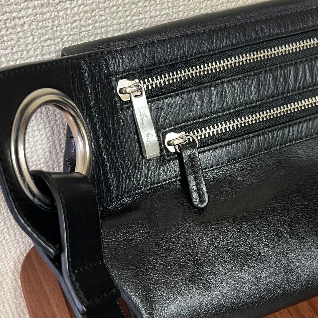 Kawakawa レザー　ボディバック　ショルダーバッグ レザー　ブラック