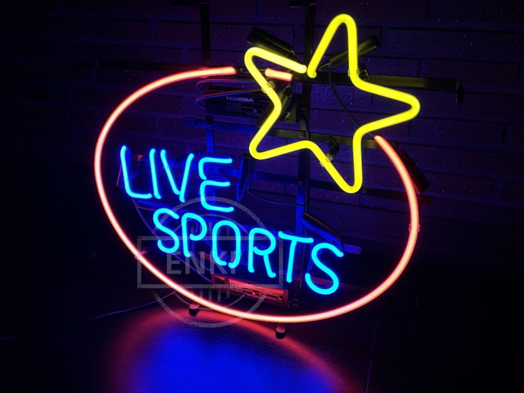 LIVE SPORTS ネオンサイン　スポーツバー　店舗装飾　インテリア　照明