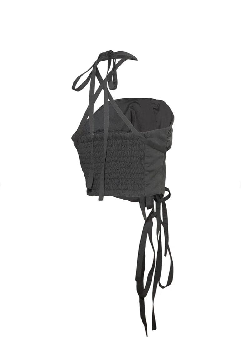 トップス S ribbon gather tops THEREDTHERED