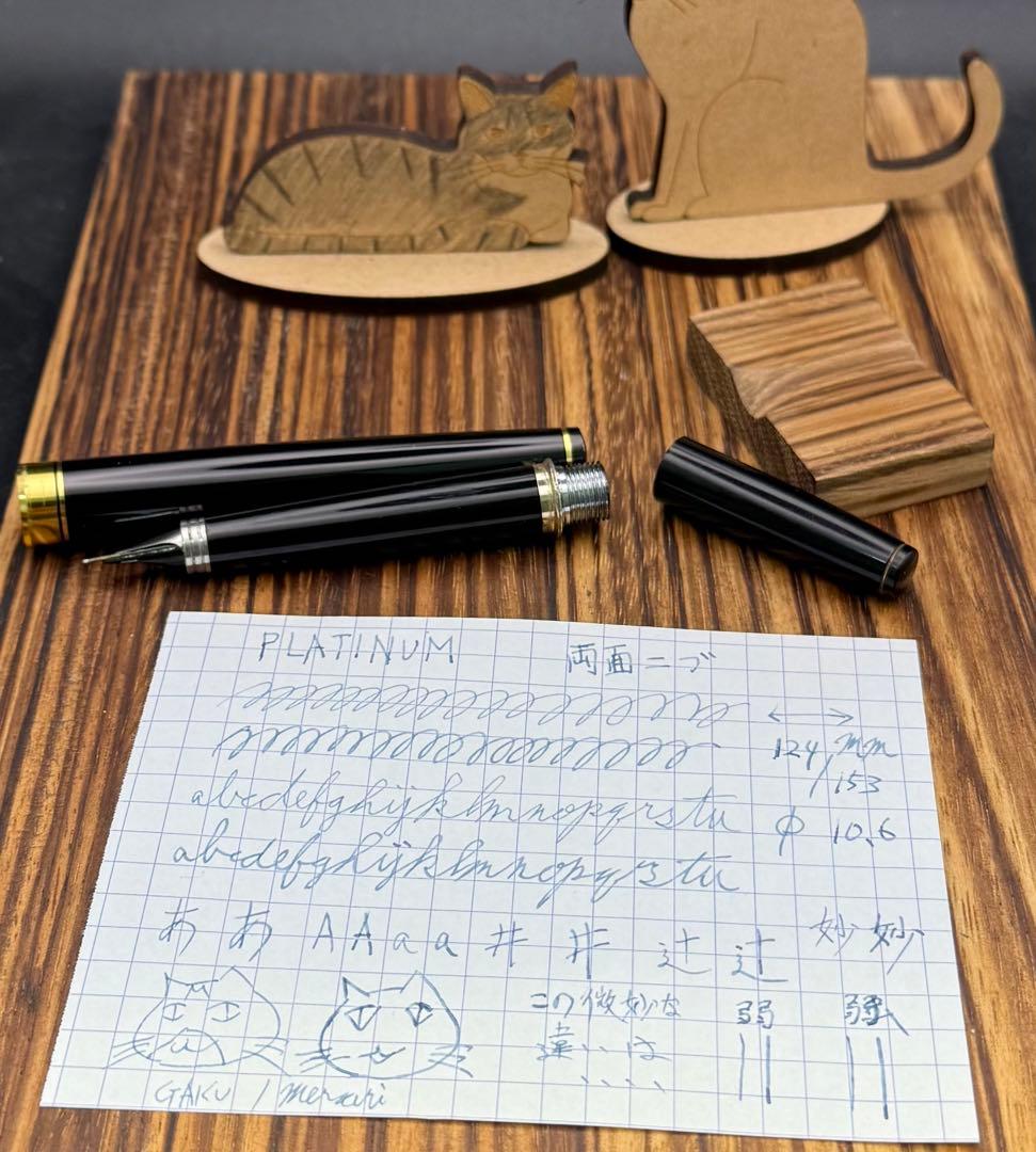 レア PLATINUM 万年筆 両面ニブ ショート