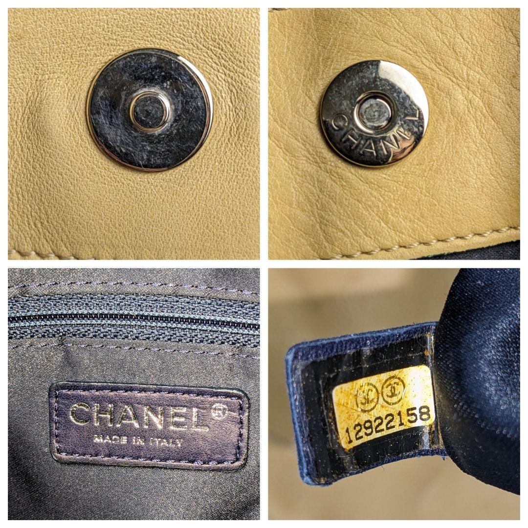 シャネル カーフレザー ハンドバッグ クリームイエロー CHANEL ココマーク