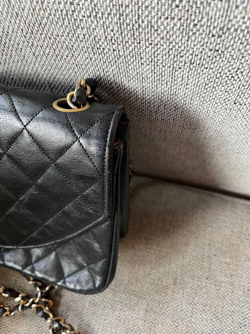 CHANEL ヴィンテージ　チェーン　ショルダーバッグ　マトラッセ　ラムスキン