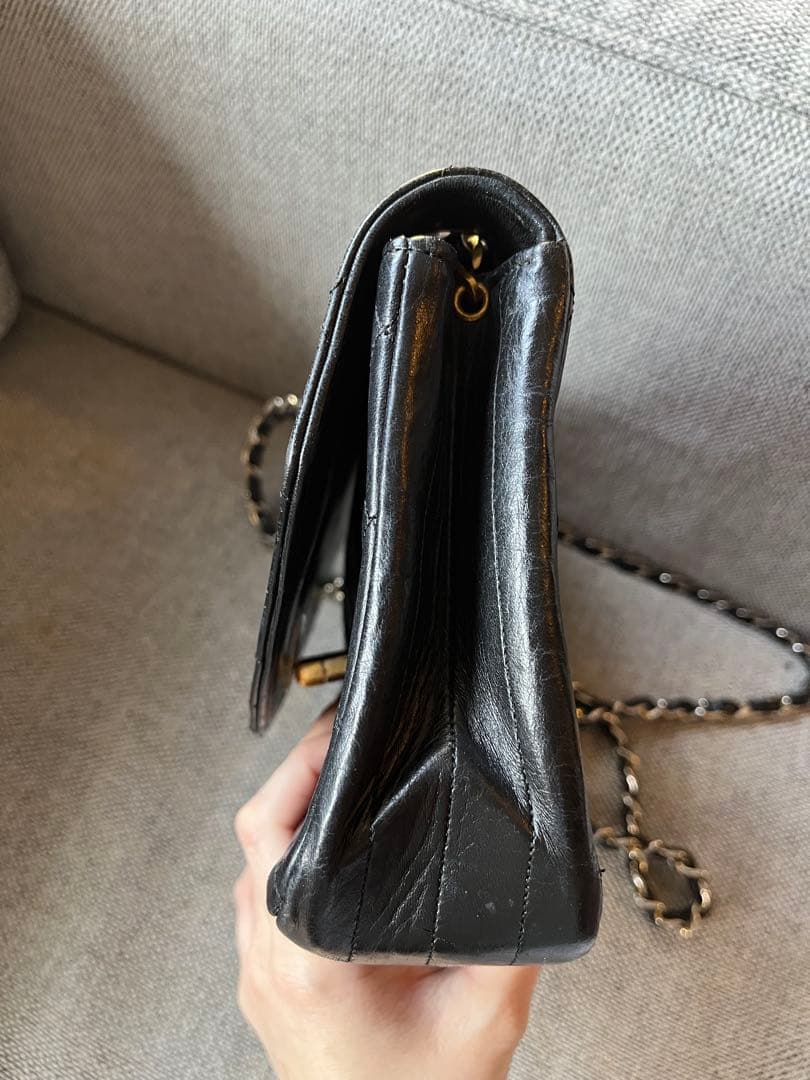 CHANEL ヴィンテージ　チェーン　ショルダーバッグ　マトラッセ　ラムスキン
