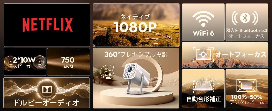 訳あり プロジェクター 家庭用 750ASNI Netflix Dolby