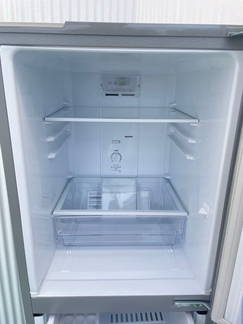 837 アクア ブラッシュシルバー2ドア冷蔵庫 一人暮らし 単身 大容量冷凍室