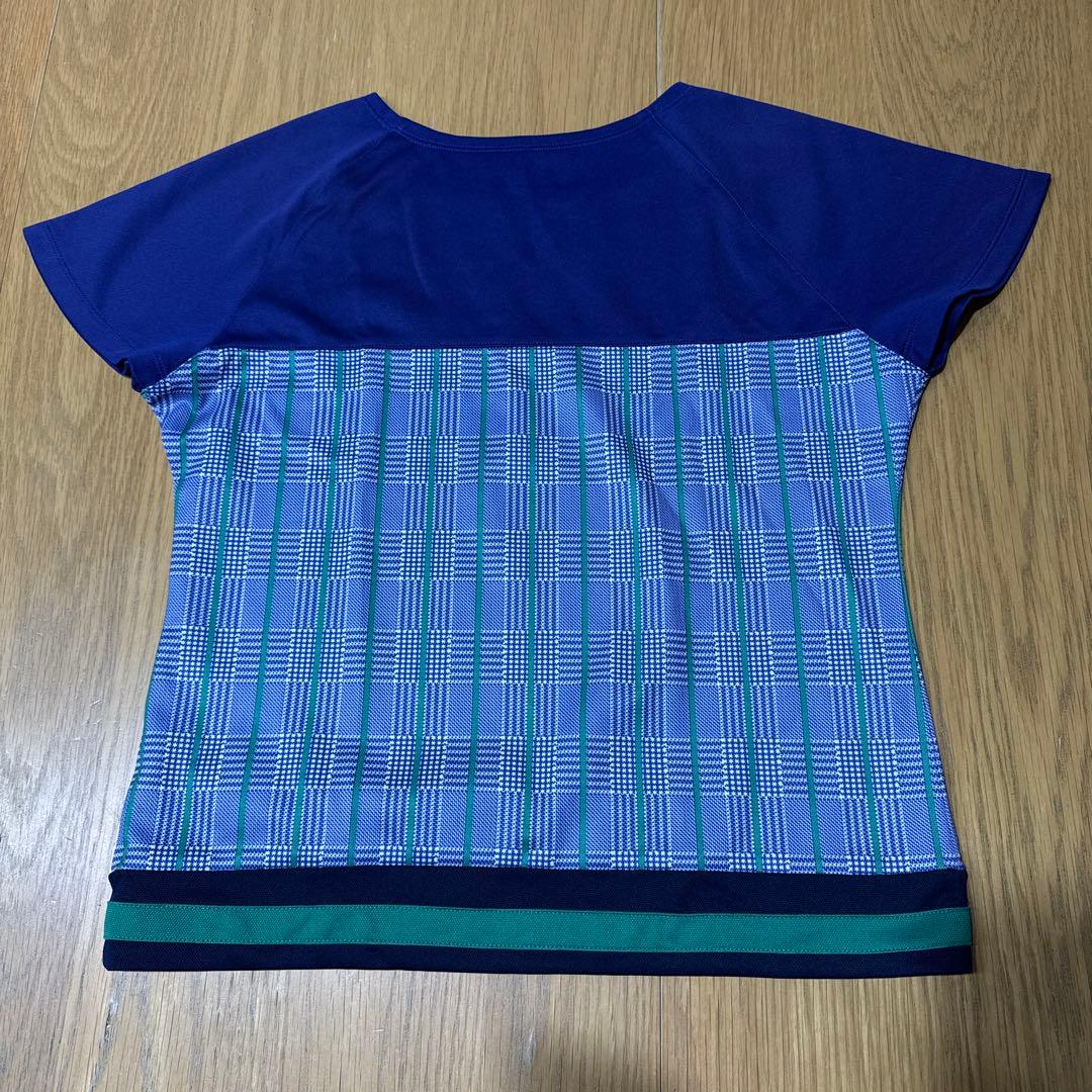 FILA テニスウェア3点セット 青緑チェック　Lサイズ