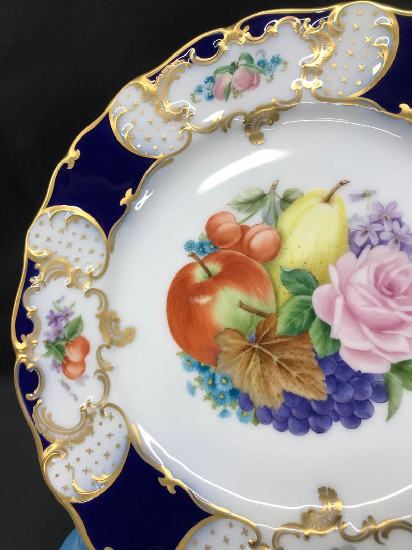 【レア】大倉陶園　受注生産品　瑠璃金彩　サービスプレート　プレート　飾り皿