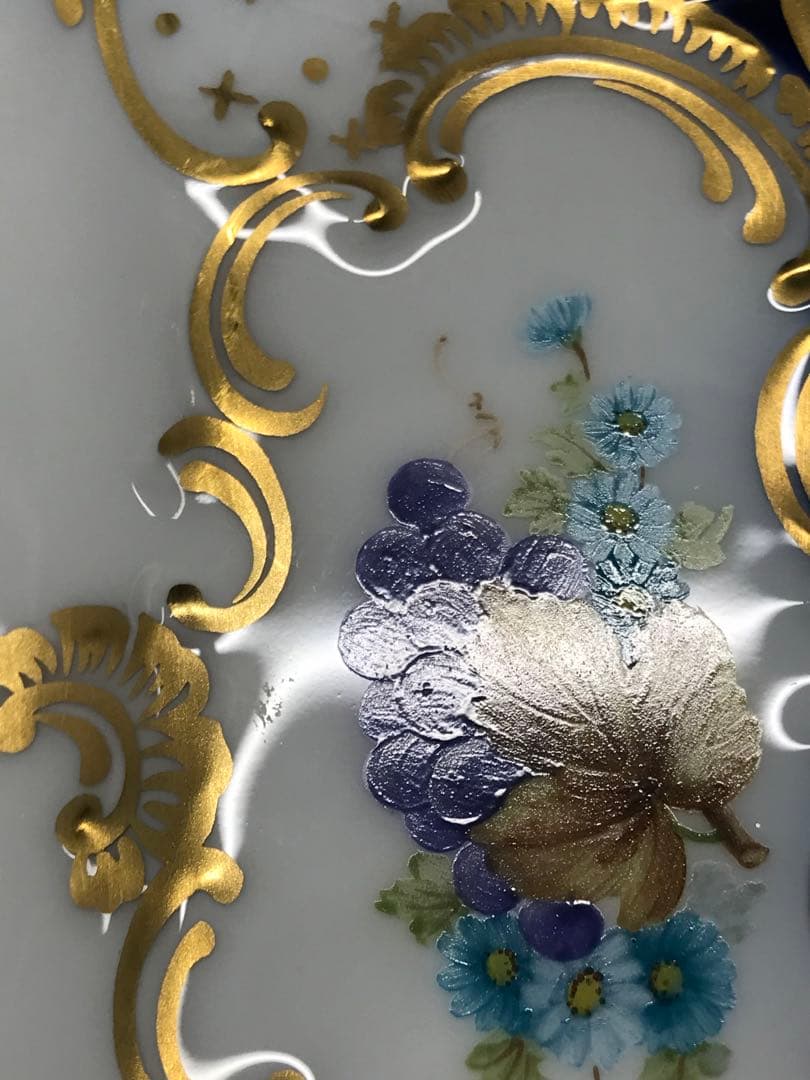 【レア】大倉陶園　受注生産品　瑠璃金彩　サービスプレート　プレート　飾り皿