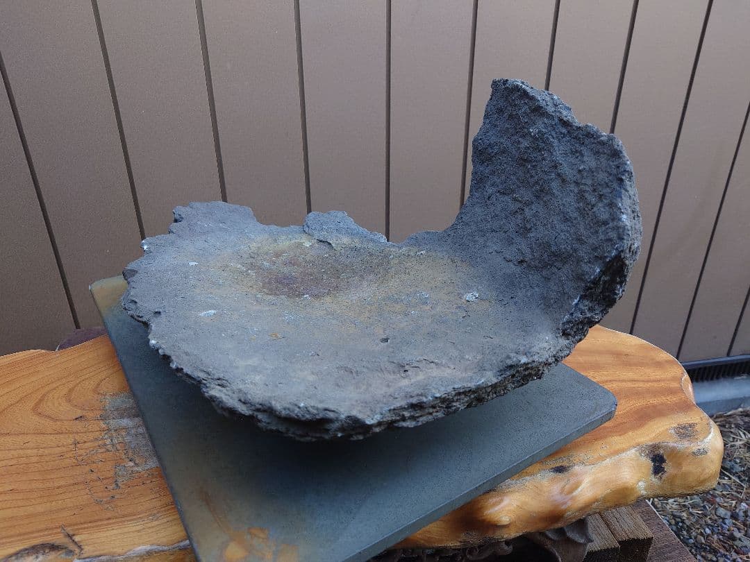 盆栽　鉢　鞍馬石？　平石　幅55.5cm