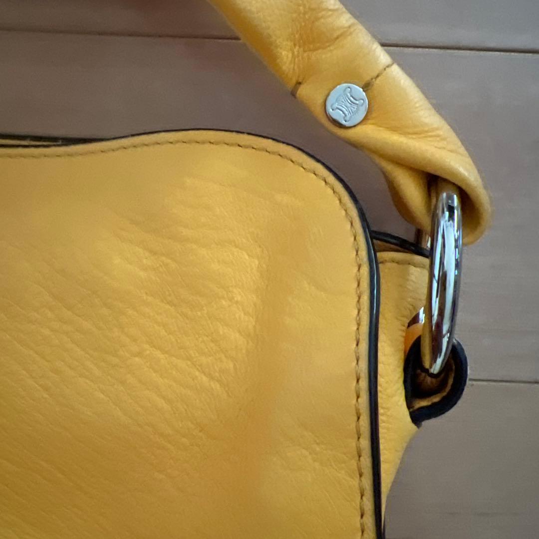 CELINE セリーヌ　ワンショルダー　イエロー レザー バッグ