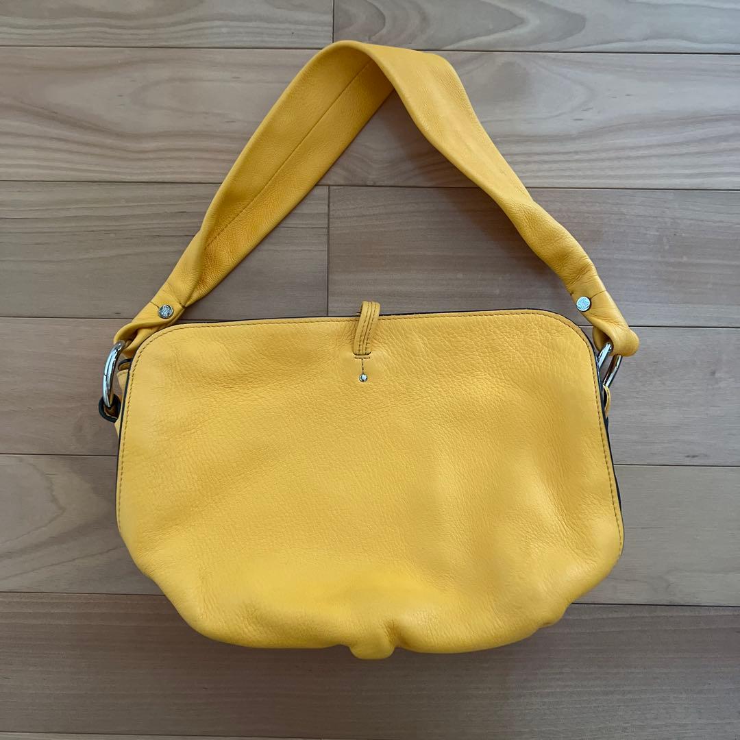 CELINE セリーヌ　ワンショルダー　イエロー レザー バッグ