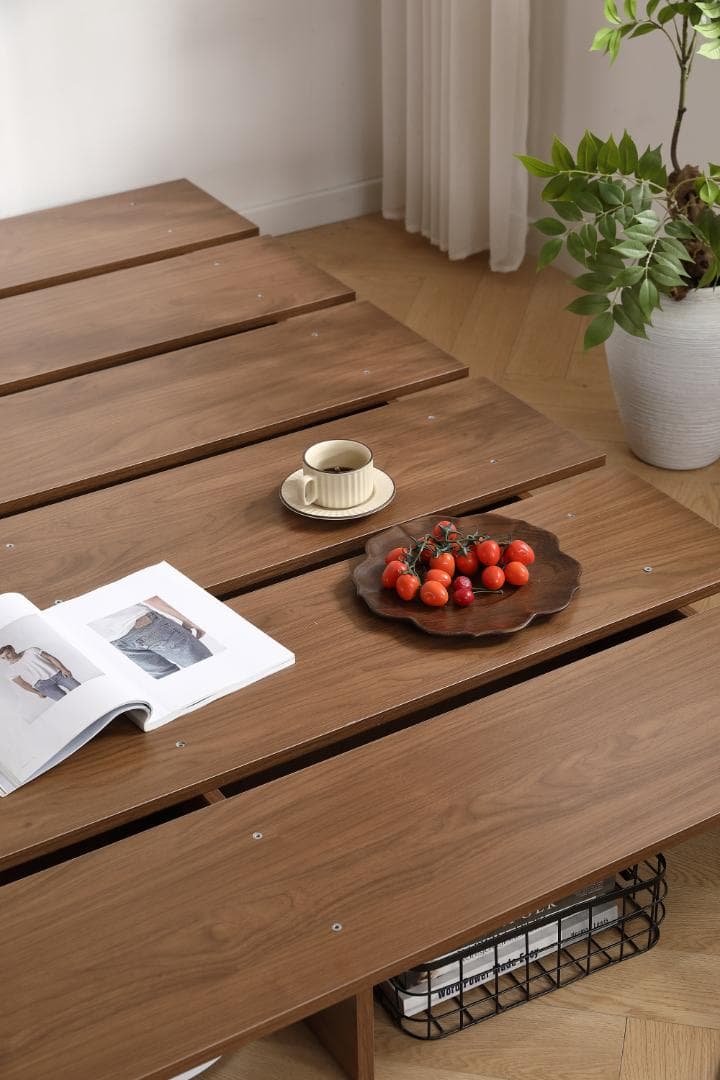 超人気！【SD・幅140cm】木目調 ベッド ローベッドBROWN