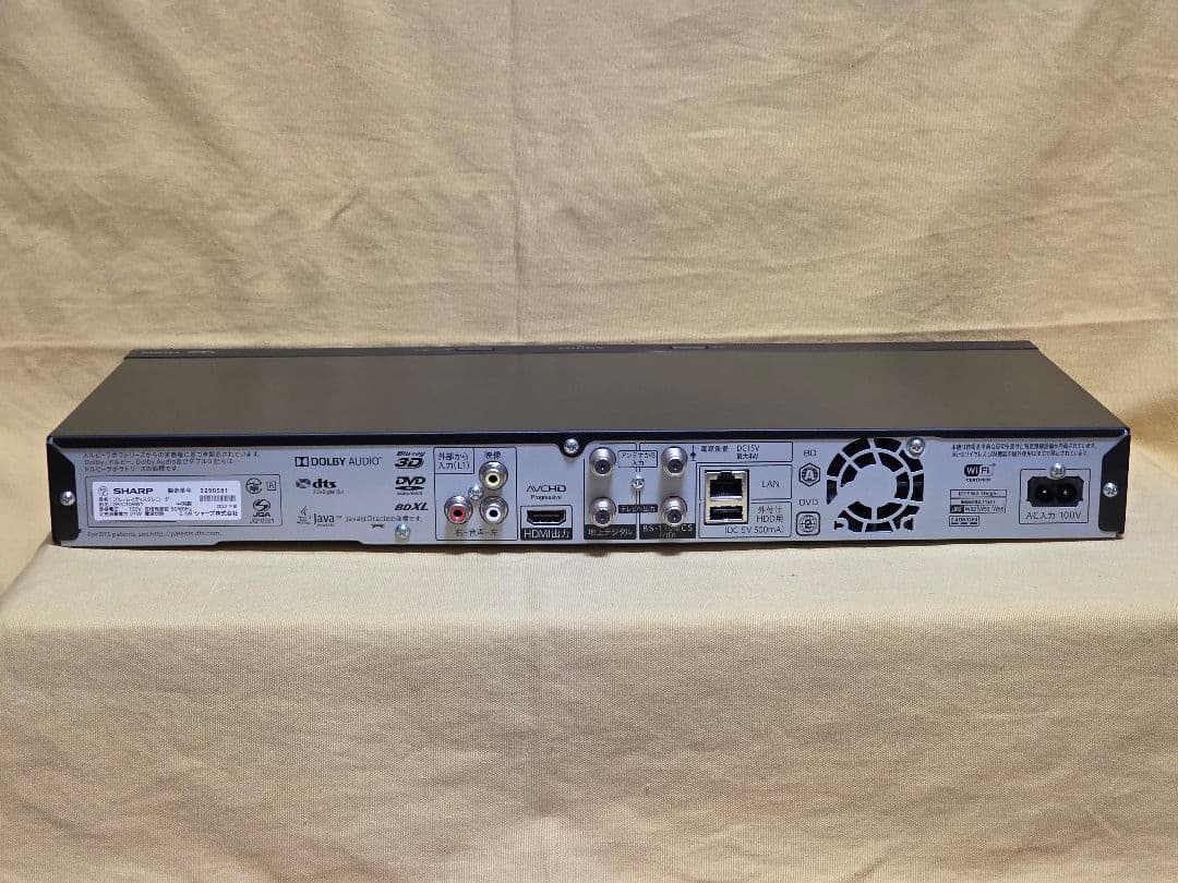 SHARP AQUOS BDレコーダー 2B-C10BW1　2020年製 整備品