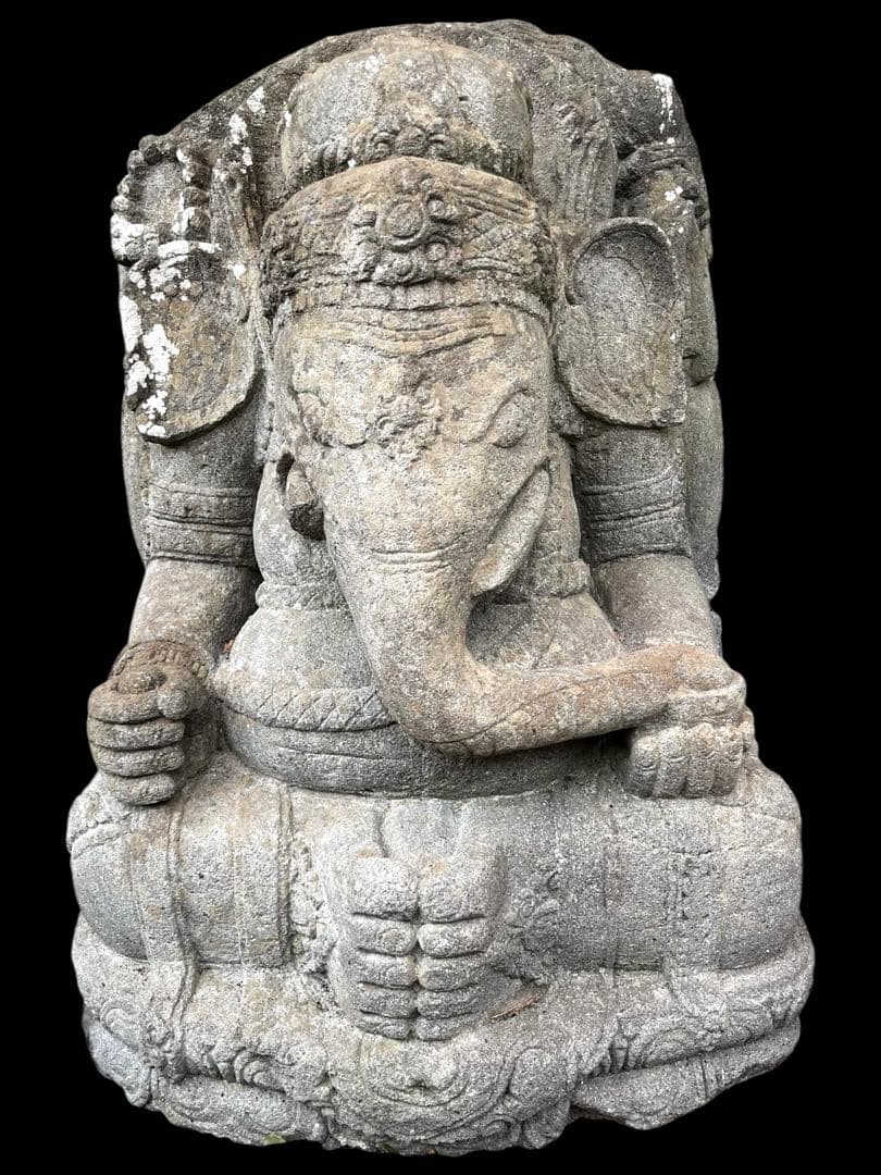 ⭐️ガネーシャの石像⭐️座像⭐️置物オブジェ⭐️アンティーク⭐️ヒンドゥー教の神様⭐️重量物